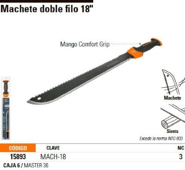 MACHETE TR DOBLE FILO 18 