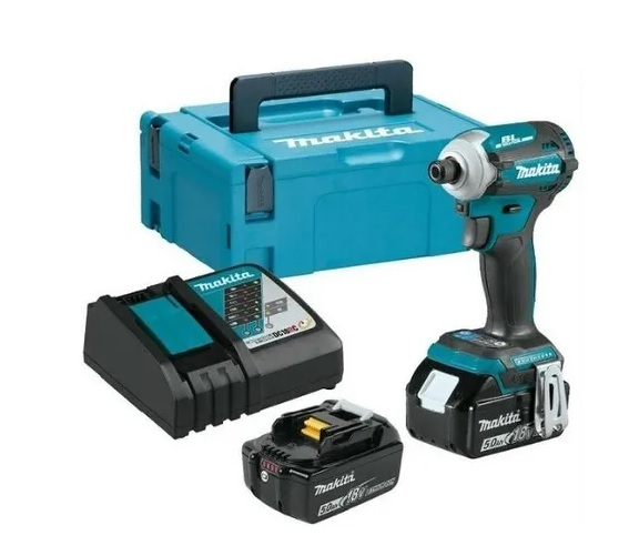 ATORNILLADOR DE IMPACTO MAKITA HEX. 1/4 18V. BRUSHLESS C/2 BATERIAS 5.0 AMP.