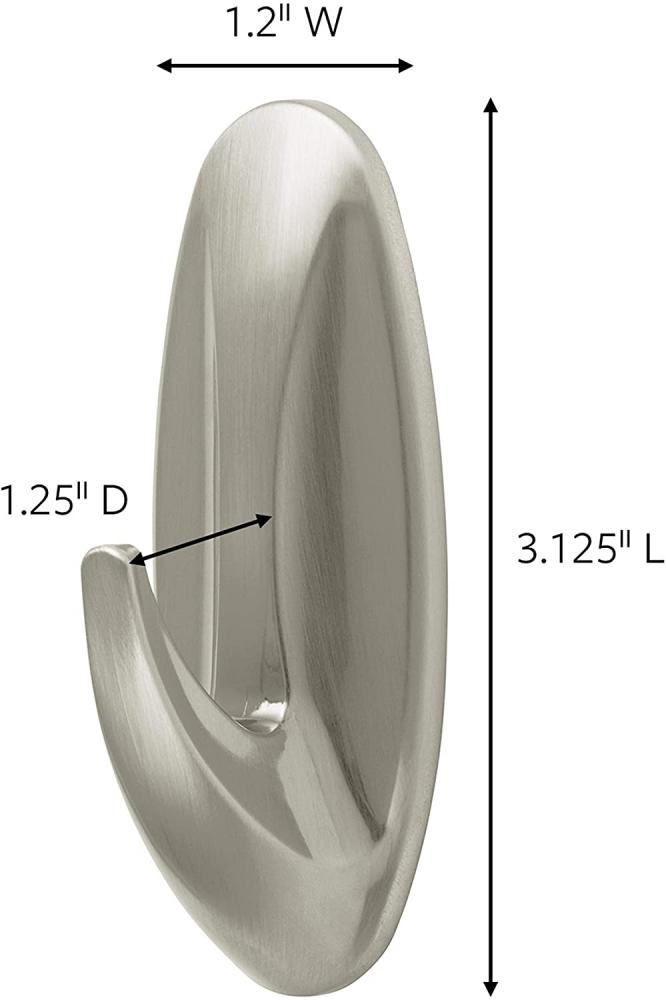 GANCHO 3M COLGANTE 1.3 KGS PLAST. NIQUEL CEPILLADO 17081BN (24)