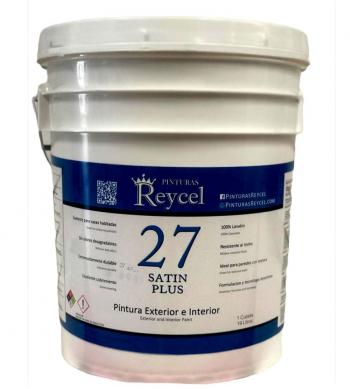 PINTURA VINILICA REYCEL 27 TBCS SATIN DE 19 LTS.