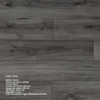 PISO LAM. TERZA TREND GRAY D3532 7MM (2.40)(56)