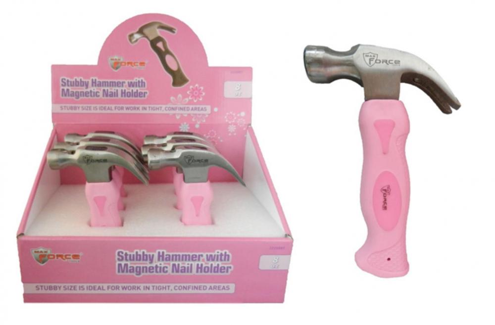 MARTILLO MAXFORCE 8 OZ. MINI MAGNETIC NAIL HOLDER ROSA(6/24)